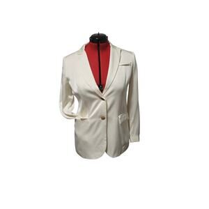 J Crew pearl white blazer with pockets, size 6